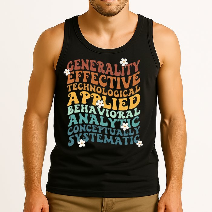 Retro Aba Bcba Pecs 7 Dimensions Of Behavior Aba Therapy Tank Top