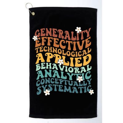 Retro Aba Bcba Pecs 7 Dimensions Of Behavior Aba Therapy Golf Towel