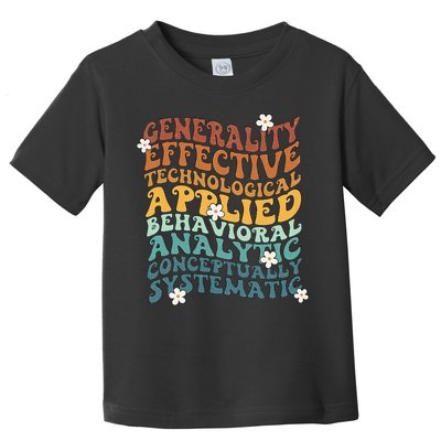 Retro Aba Bcba Pecs 7 Dimensions Of Behavior Aba Therapy Toddler T-Shirt