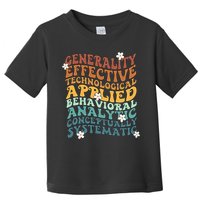 Retro Aba Bcba Pecs 7 Dimensions Of Behavior Aba Therapy Toddler T-Shirt