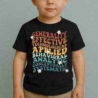 Retro Aba Bcba Pecs 7 Dimensions Of Behavior Aba Therapy Toddler T-Shirt
