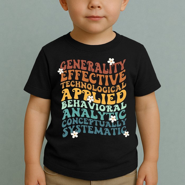 Retro Aba Bcba Pecs 7 Dimensions Of Behavior Aba Therapy Toddler T-Shirt