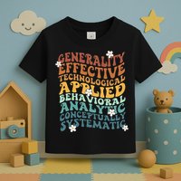 Retro Aba Bcba Pecs 7 Dimensions Of Behavior Aba Therapy Toddler T-Shirt