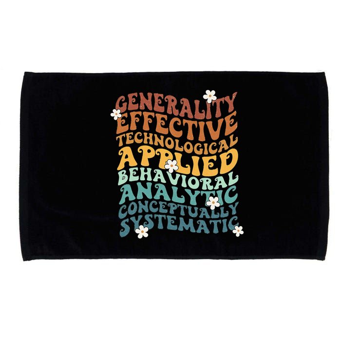 Retro Aba Bcba Pecs 7 Dimensions Of Behavior Aba Therapy Microfiber Hand Towel