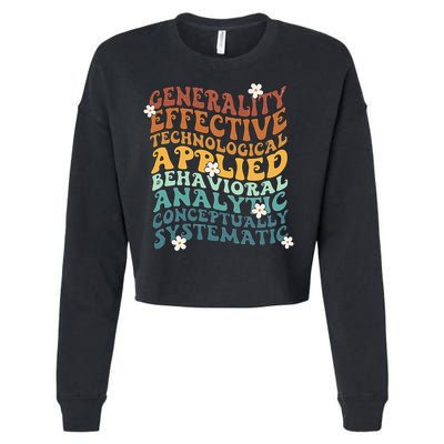 Retro Aba Bcba Pecs 7 Dimensions Of Behavior Aba Therapy Cropped Pullover Crew