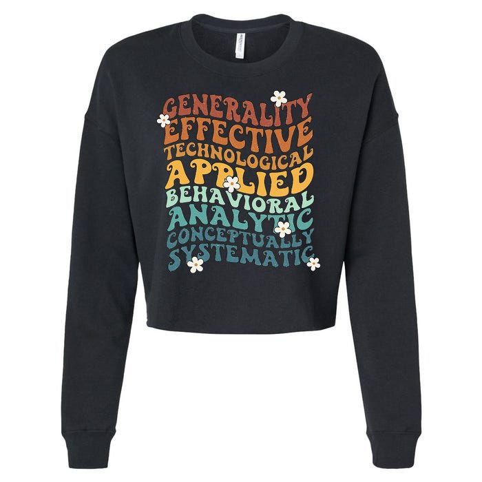 Retro Aba Bcba Pecs 7 Dimensions Of Behavior Aba Therapy Cropped Pullover Crew