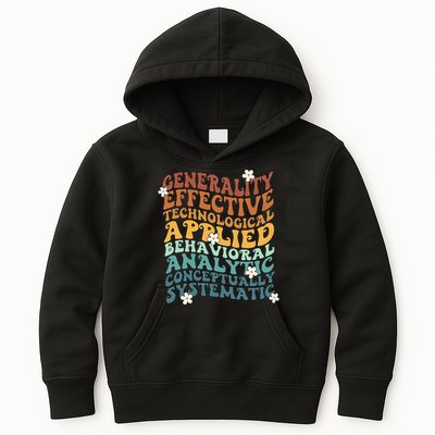 Retro Aba Bcba Pecs 7 Dimensions Of Behavior Aba Therapy Kids Hoodie