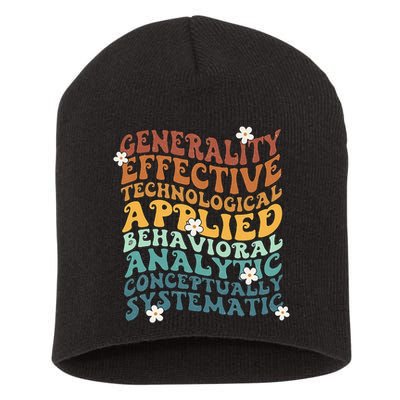 Retro Aba Bcba Pecs 7 Dimensions Of Behavior Aba Therapy Short Acrylic Beanie