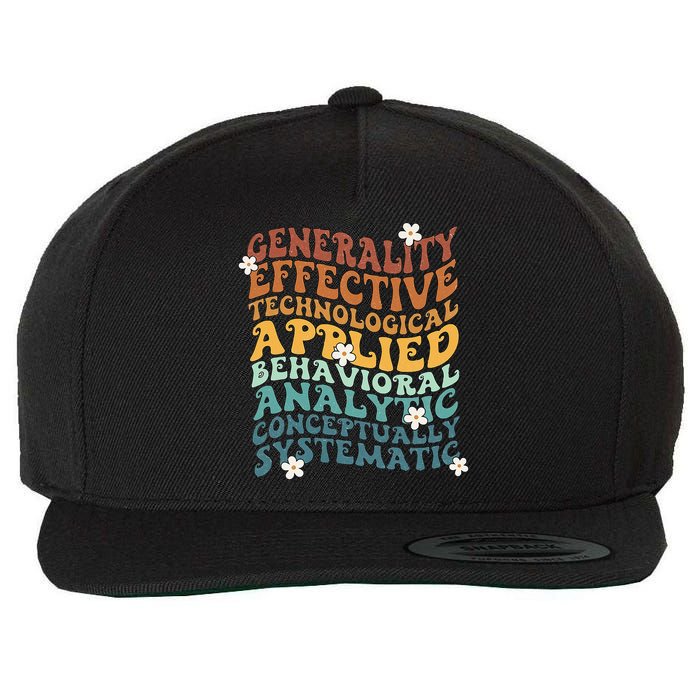 Retro Aba Bcba Pecs 7 Dimensions Of Behavior Aba Therapy Wool Snapback Cap