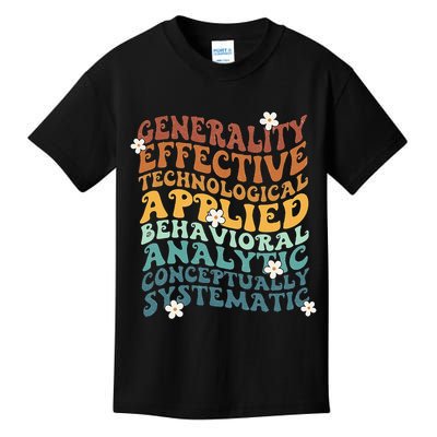 Retro Aba Bcba Pecs 7 Dimensions Of Behavior Aba Therapy Kids T-Shirt