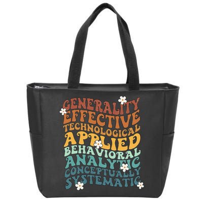 Retro Aba Bcba Pecs 7 Dimensions Of Behavior Aba Therapy Zip Tote Bag