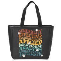Retro Aba Bcba Pecs 7 Dimensions Of Behavior Aba Therapy Zip Tote Bag