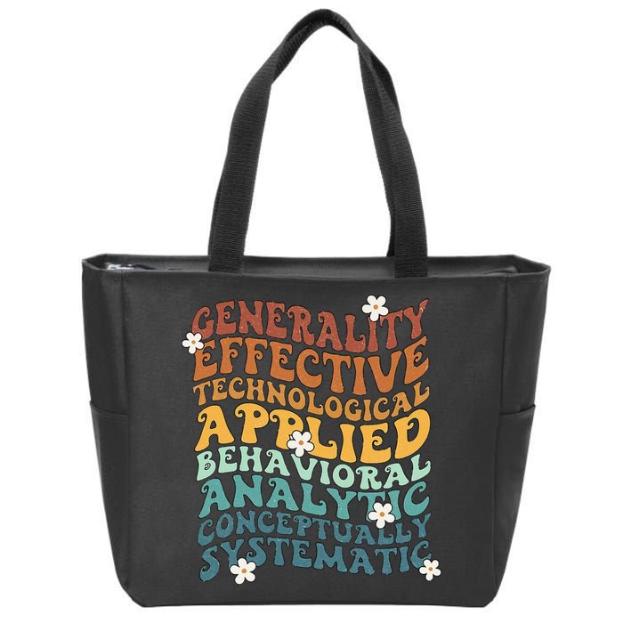 Retro Aba Bcba Pecs 7 Dimensions Of Behavior Aba Therapy Zip Tote Bag