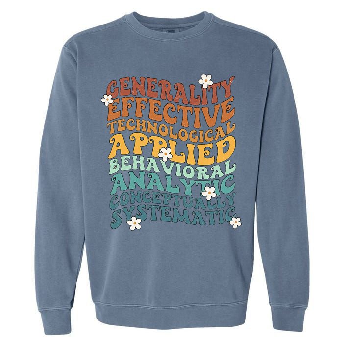 Retro Aba Bcba Pecs 7 Dimensions Of Behavior Aba Therapy Garment-Dyed Sweatshirt