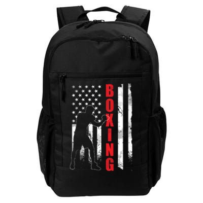 Retro American Boxing Apparel US Flag Boxer Daily Commute Backpack