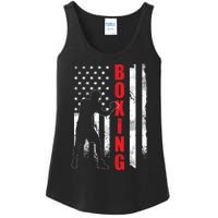 Retro American Boxing Apparel US Flag Boxer Ladies Essential Tank