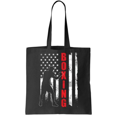 Retro American Boxing Apparel US Flag Boxer Tote Bag