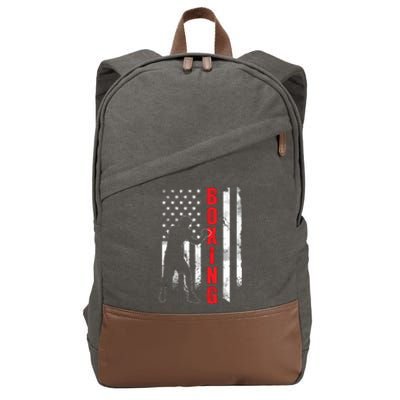 Retro American Boxing Apparel US Flag Boxer Cotton Canvas Backpack