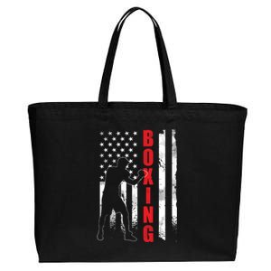 Retro American Boxing Apparel US Flag Boxer Cotton Canvas Jumbo Tote