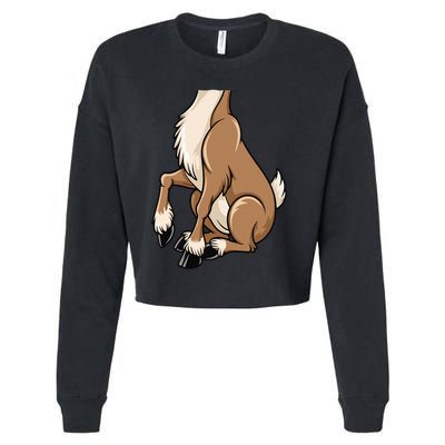 Reindeer Adult Brown Deer Costume Cropped Pullover Crew
