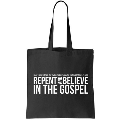 Repent And Believe In The Gospel Christian Bible Bag