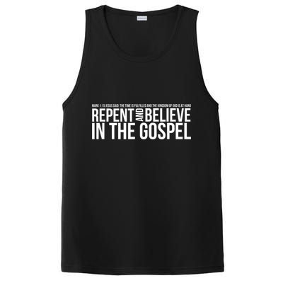 Repent And Believe In The Gospel Christian Bible PosiCharge Competitor Tank