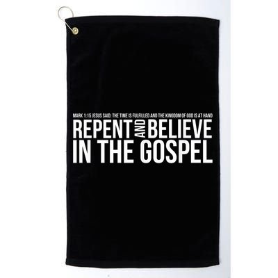Repent And Believe In The Gospel Christian Bible Golf Towel
