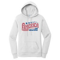 Retro America Beautiful 4th Of July Fourth Of July Patriotic USA Women's Pullover Hoodie