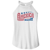 Retro America Beautiful 4th Of July Fourth Of July Patriotic USA Women's Perfect Tri Rocker Tank