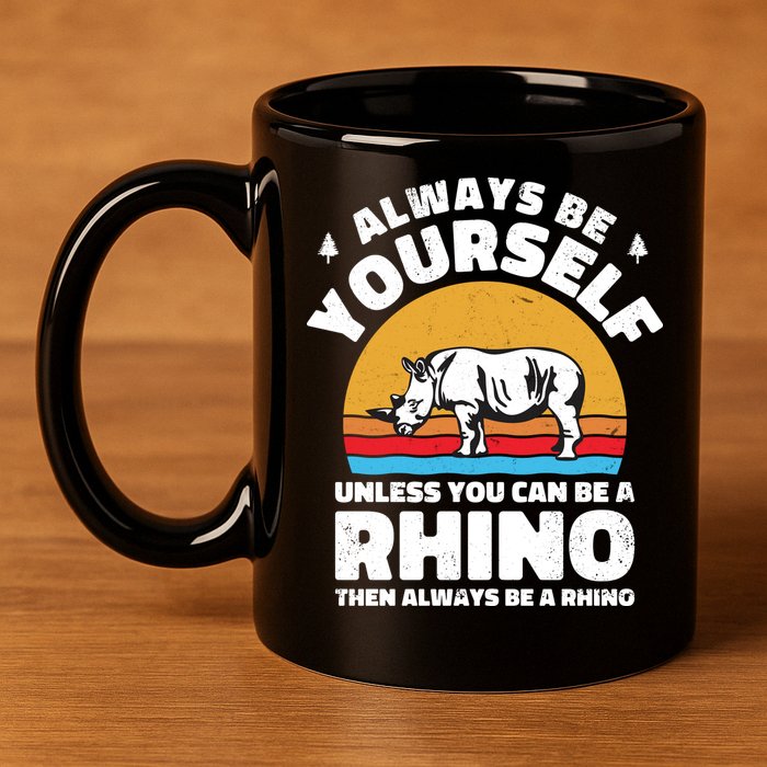 Rhinos Always Be Yourself Unless You Can Be A Rhinoceroses Lover Gift 11oz C Handle Ceramic Mug