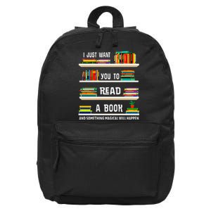 Read A Book Something Magical Will Happen Book Lovers 16 in Basic Backpack