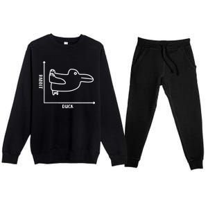 Rabbit Duck Diagram Chart Premium Crewneck Sweatsuit Set