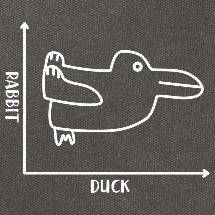 Rabbit Duck Diagram Chart Cotton Canvas Backpack