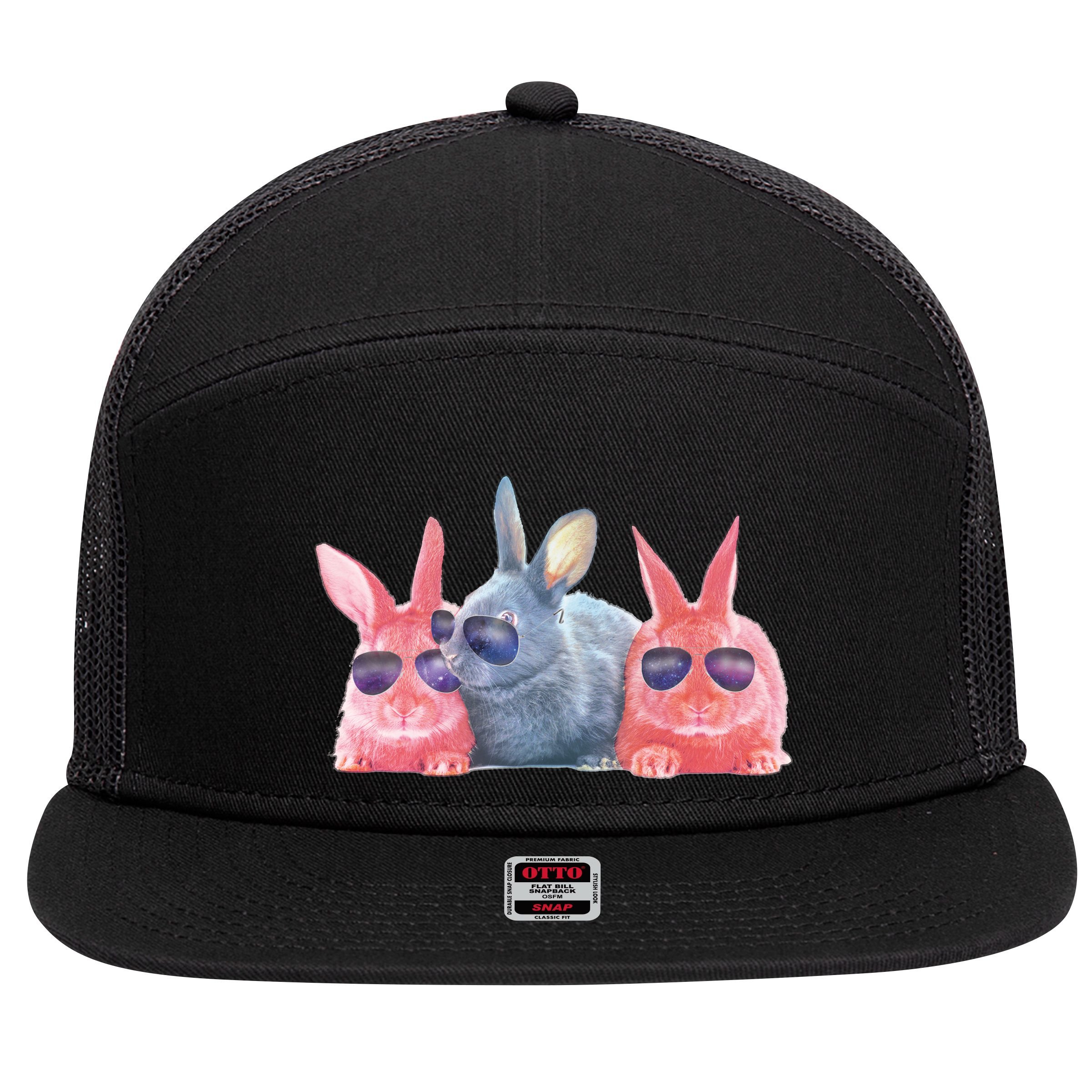 Rabbit Galaxy Cool 7 Panel Mesh Trucker Snapback Hat