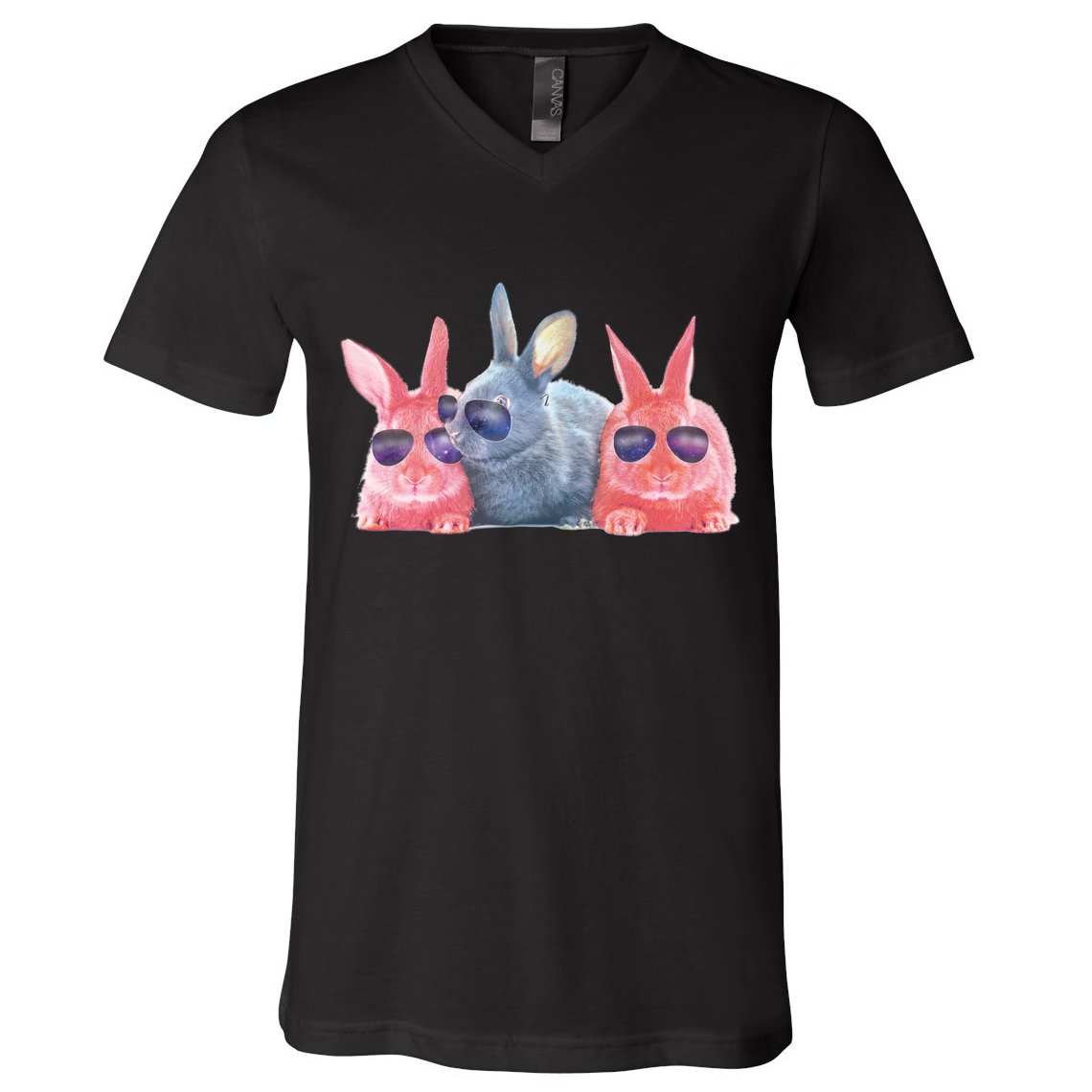 Rabbit Galaxy Cool V-Neck T-Shirt