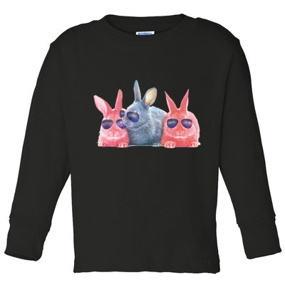 Rabbit Galaxy Cool Toddler Long Sleeve Shirt