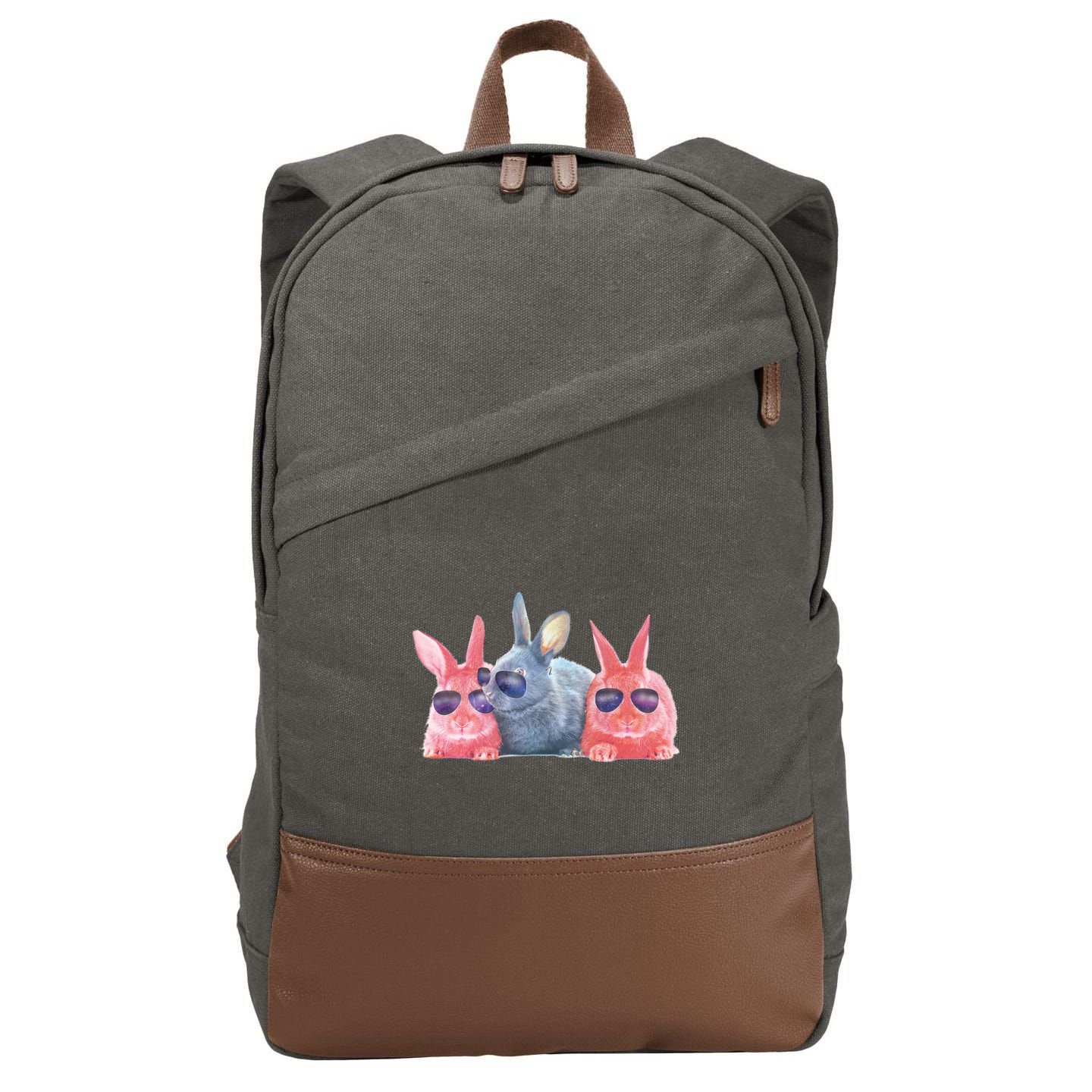 Rabbit Galaxy Cool Cotton Canvas Backpack