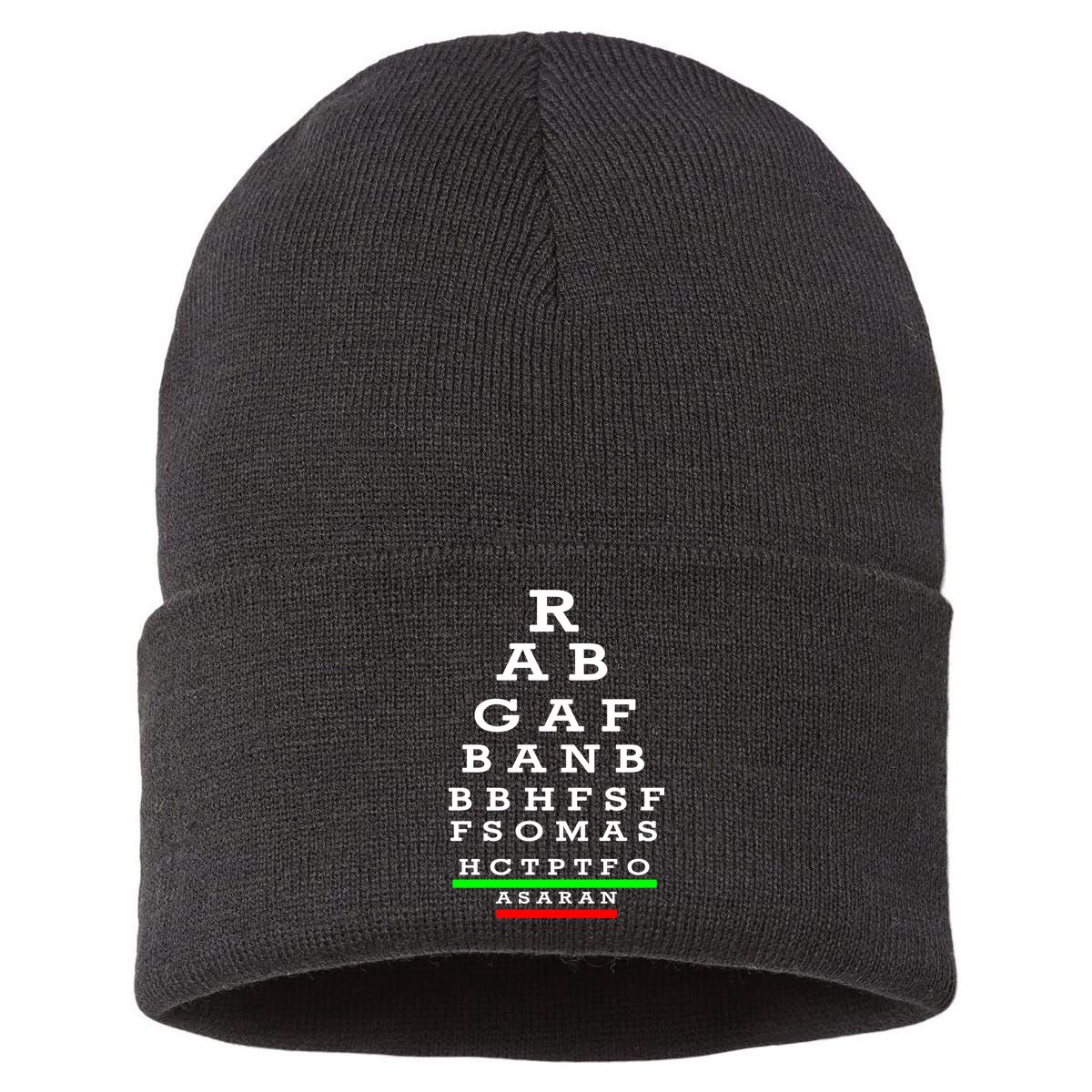 Rabgafban City Girls Abbreviation Act Up Sustainable Knit Beanie