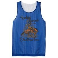 Rockin Around Christmas Tree Cow Retro Xmas Western Rodeo Gift Mesh Reversible Basketball Jersey Tank