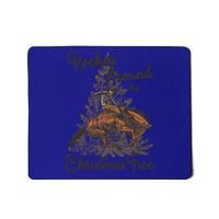 Rockin Around Christmas Tree Cow Retro Xmas Western Rodeo Gift Mousepad