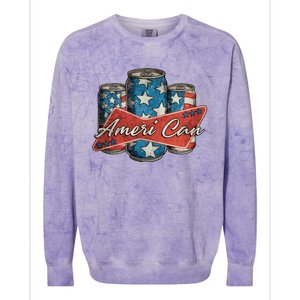 Retro Ameri Can America Flag 4th Of July Independence Day Colorblast Crewneck Sweatshirt