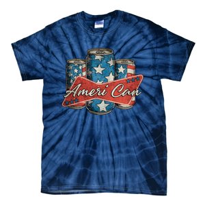 Retro Ameri Can America Flag 4th Of July Independence Day Tie-Dye T-Shirt