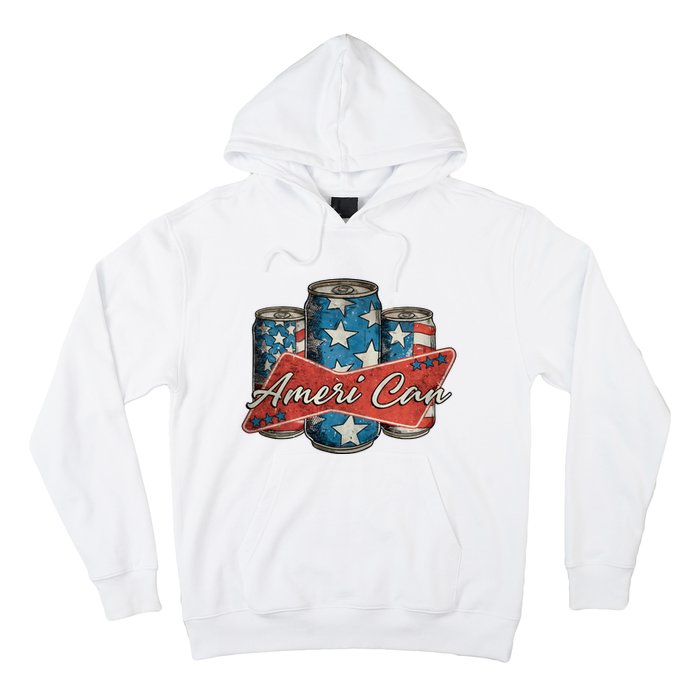 Retro Ameri Can America Flag 4th Of July Independence Day Hoodie