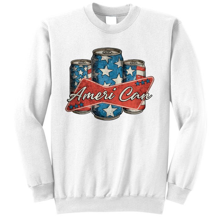 Retro Ameri Can America Flag 4th Of July Independence Day Sweatshirt