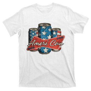 Retro Ameri Can America Flag 4th Of July Independence Day T-Shirt