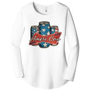 Retro Ameri Can America Flag 4th Of July Independence Day Women's Perfect Tri Tunic Long Sleeve Shirt