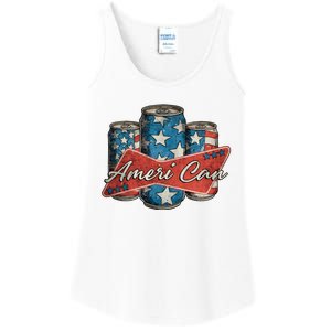 Retro Ameri Can America Flag 4th Of July Independence Day Ladies Essential Tank