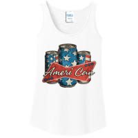 Retro Ameri Can America Flag 4th Of July Independence Day Ladies Essential Tank