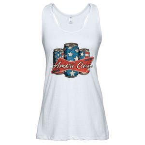 Retro Ameri Can America Flag 4th Of July Independence Day Ladies Essential Flowy Tank