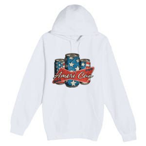 Retro Ameri Can America Flag 4th Of July Independence Day Premium Pullover Hoodie